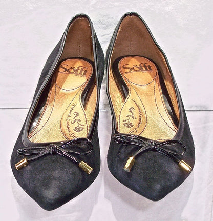 Sofft Womens Annabeth Kitten Heel Pump - Black Suede Size 6.5M Pump