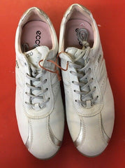 Women's ECCO Golf Spiked Shoes  40EU White/Silver Hydromax Leather