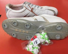 Women's ECCO Golf Spiked Shoes  40EU White/Silver Hydromax Leather