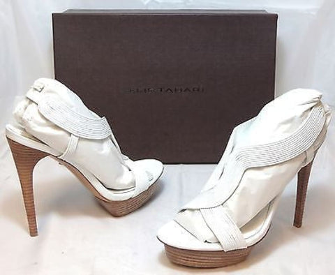 ELIE TAHARI Women's Cleopatra Platform Sandal -White- MSRP $450 - ShooDog.com
