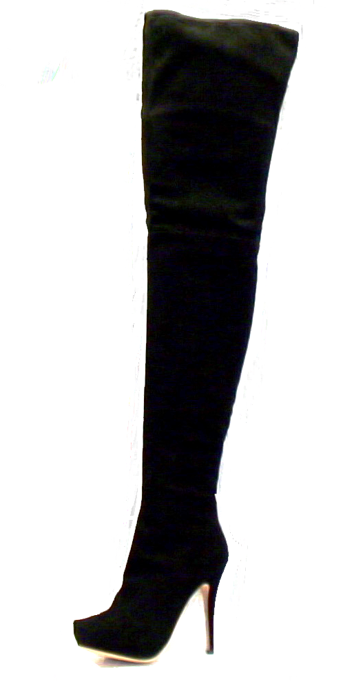 Jean-Michel Cazabat -Zena- Thigh-HI-Heeled Boots •Black Suede•
