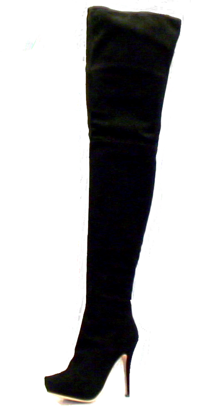Jean-Michel Cazabat -Zena- Thigh-HI-Heeled Boots •Black Suede•
