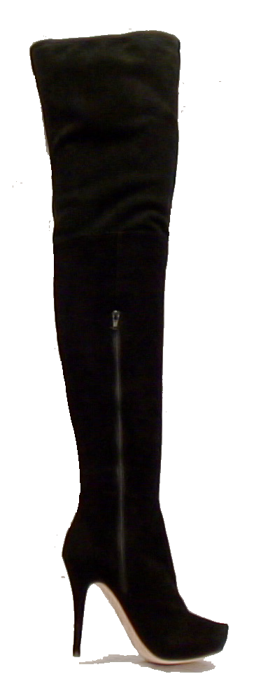 Jean-Michel Cazabat -Zena- Thigh-HI-Heeled Boots •Black Suede•